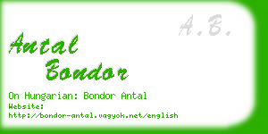 antal bondor business card